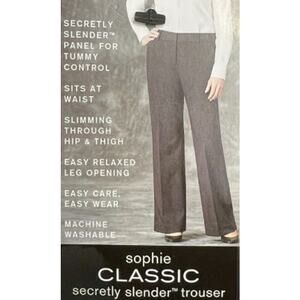 Liz Claiborne Sophie Dress Pants Women's 16 Mid Rise Gray Secretly Slender
